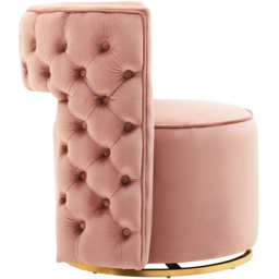Premier Housewares Yasmeen Pink Velvet Swivel Chair - thumbnail 3