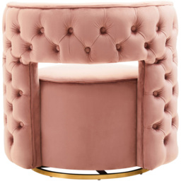 Premier Housewares Yasmeen Pink Velvet Swivel Chair - thumbnail 4