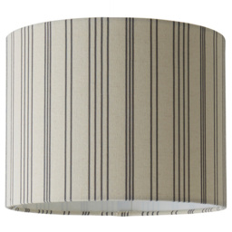 ValueLights Hallie Natural Linen Stripe Drum Ceiling Lamp Shade Small
