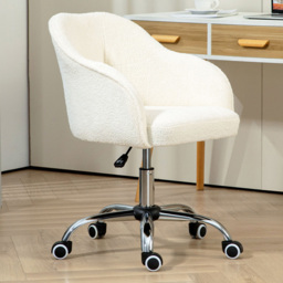 Portland Cream Fluffy Vanity Chair with Adjustable Height - thumbnail 1