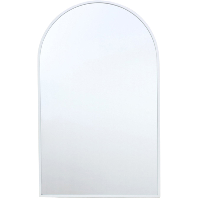 Wide White Metal Arch Mirror - White - image 1