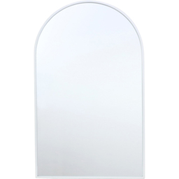 Wide White Metal Arch Mirror - White