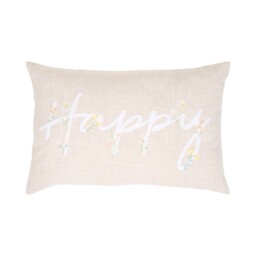 Spring Embroidered Cushion Light Pink - thumbnail 1