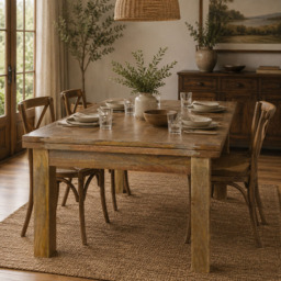 Artisan Furniture Brown 6 Seater Solid Wood Extendable Butterfly Dining Table - thumbnail 1