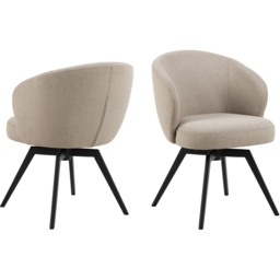 Florence Soli Darlene Oak Black and Beige 4 Seater Round Dining Set - thumbnail 3