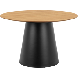 Florence Soli Darlene Oak Black and Beige 4 Seater Round Dining Set - thumbnail 2