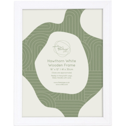 Hawthorn Wooden Plain Photo Frame White 16 x 12 inch