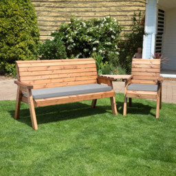 Charles Taylor 4 Seater Angled Companion Seat with Grey Cushions - thumbnail 2