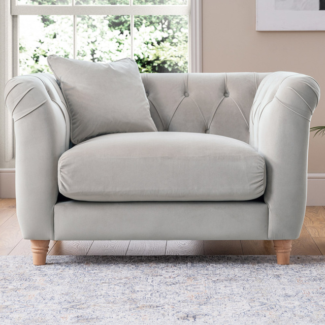Chalk Velvet Armchair - image 1