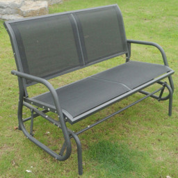 Charles Bentley Textilene Grey Rocking Glider Bench - thumbnail 1