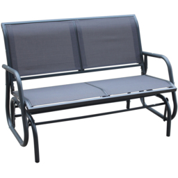 Charles Bentley Textilene Grey Rocking Glider Bench - thumbnail 2