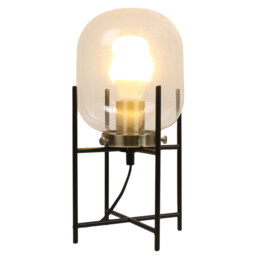 Oliver Industrial Black Glass Table Lamp