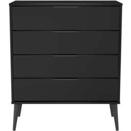 Crowndale Hong Kong 4 Drawer Matt Black Chest of Drawers Ready Assembled - thumbnail 2