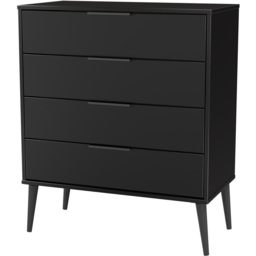 Crowndale Hong Kong 4 Drawer Matt Black Chest of Drawers Ready Assembled - thumbnail 3