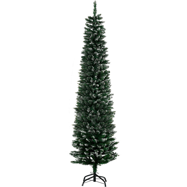 StarBright Snow Dipped Green Artificial Christmas Pencil Tree 6.5ft - image 1