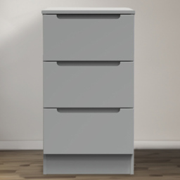Crowndale Milan 3 Drawer Dusk Grey Bedside Table - thumbnail 1