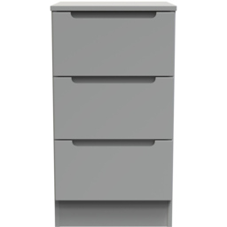 Crowndale Milan 3 Drawer Dusk Grey Bedside Table - thumbnail 3