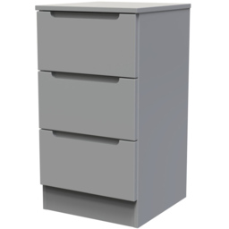 Crowndale Milan 3 Drawer Dusk Grey Bedside Table - thumbnail 2