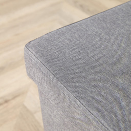 Home Source Grey Linen Foldable Storage Ottoman - thumbnail 4