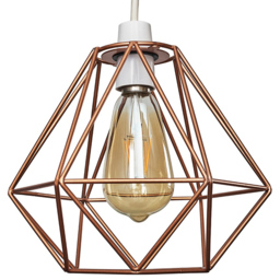 ValueLights Diablo Copper Industrial Wire Frame Pendant Shade - thumbnail 1