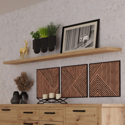 Florence Corona Artisan Oak Floating Wall Shelf 200cm