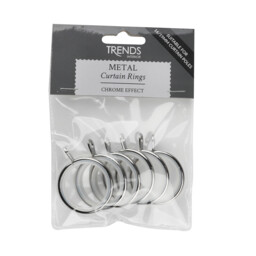 Metal Curtain Rings - Chrome / Fits 16 / 19 mm curtain poles - thumbnail 2