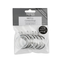 Metal Curtain Rings - Chrome / Fits 16 / 19 mm curtain poles - thumbnail 1