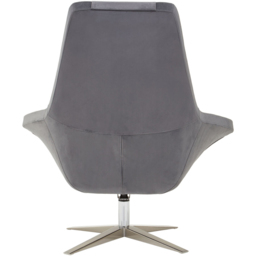 Premier Housewares Kalo Grey Velvet Swivel Lounge Chair - thumbnail 4