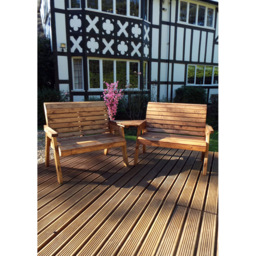 Charles Taylor 4 Seater Brown Angled Bench Set - thumbnail 4