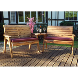 Charles Taylor 4 Seater Brown Angled Bench Set - thumbnail 2