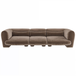 SOLACE+CO Maddox Chocolate 4 Seater Velvet Sofa - thumbnail 3
