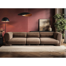 SOLACE+CO Maddox Chocolate 4 Seater Velvet Sofa - thumbnail 4