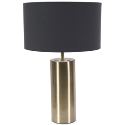 ValueLights Lexy Reni Black and Antique Brass Shade Touch LED Table Lamp