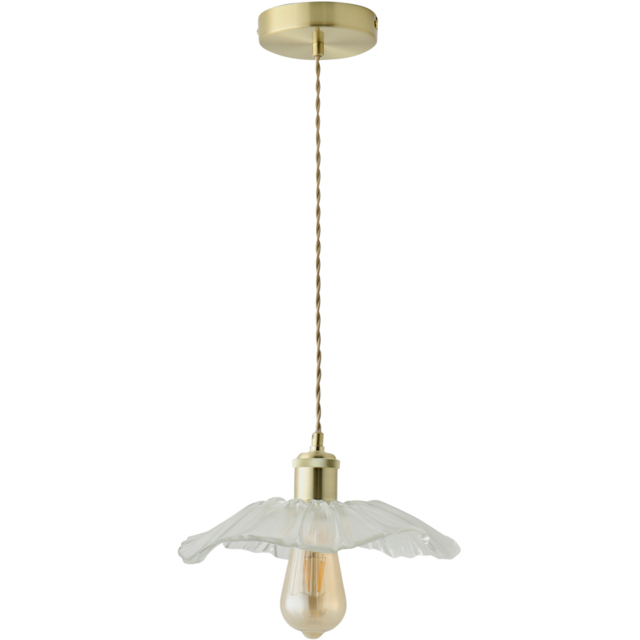 ValueLights Cassia Gold Clear Glass Flower LED Pendant Light - image 1
