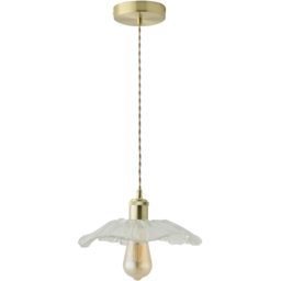 ValueLights Cassia Gold Clear Glass Flower LED Pendant Light