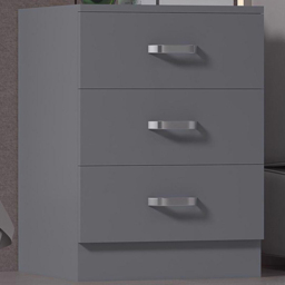 FWStyle Tunis 3 Drawer Matt Grey Chest of Drawer - thumbnail 1