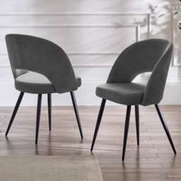 Julian Bowen Ella Set of 2 Onyx Dining Chairs - thumbnail 1