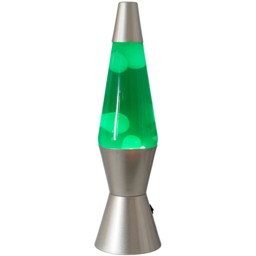 ValueLights Razzo White and Green with Silver Base Retro Lava LED Table Lamp