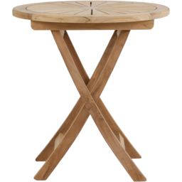 Charles Bentley Teak Wood Foldable Round Slatted Sundial Top Garden Bistro Table - thumbnail 4