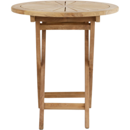 Charles Bentley Teak Wood Foldable Round Slatted Sundial Top Garden Bistro Table - thumbnail 3