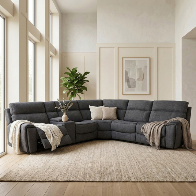 Cancun Grey 5 Seater Corner Sofa - image 1