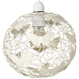ValueLights Butterfly Lattice Wire Ball Cream Pendant Shade