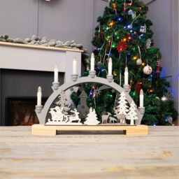 Xmas Haus Wooden Candle Bridge LED Christmas Decoration Ornament 33cm - thumbnail 3