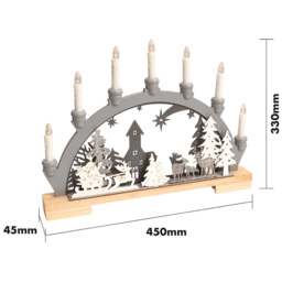 Xmas Haus Wooden Candle Bridge LED Christmas Decoration Ornament 33cm - thumbnail 4