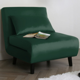 Aurora Single Seater Green Velvet Sofa Bed - thumbnail 1