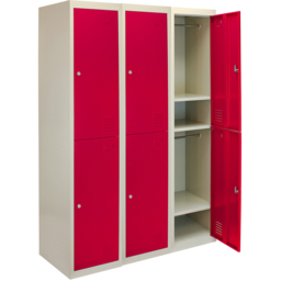Monstershop 2 Door Red Metal Storage Locker 3 Pack - thumbnail 3