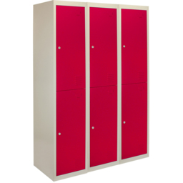 Monstershop 2 Door Red Metal Storage Locker 3 Pack - thumbnail 2