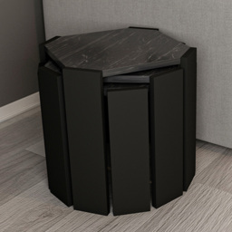 Decorotika Lori Black Marble Effect Nest of Coffee Tables Set of 3
