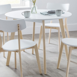 Julian Bowen Casa 4 Seater Round Dining Table White and Oak - thumbnail 1