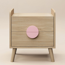 Flair Noah Oak and Pink 2 Drawer Bedside Table - thumbnail 3